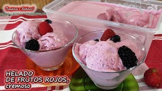 HELADO DE FRUTOS ROJOS CREMOSO con solo 4 ingredientes [upl. by Yekcim595]