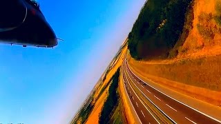 Awesome Low Flying Fighter Jet over Highway Cockpit View  Низкий полет истребителя над шоссе [upl. by Olecram875]