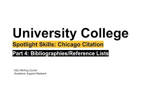 Chicago Citation Style BibliographiesReference Lists [upl. by Dlorah]