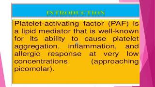 Platelet activating factorVlog 39 [upl. by Wylma]