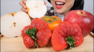 GIANT FRUITS ASMR SATISFYING CRUNCH LIGHT WHISPERS  SASASMR [upl. by Jenness]