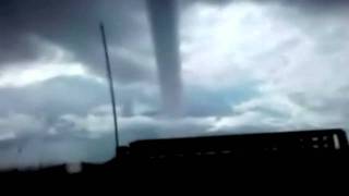 Water tornado hits land in US [upl. by Aramoy]