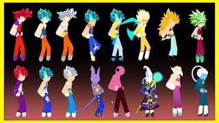 Stickman Warriors All Characters  Vegito Goku Beerus Vegeta Jiren [upl. by Raddy]