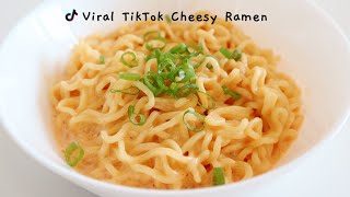 VIRAL TIKTOK CHEESY RAMEN  NEW WAY TO EAT RAMEN [upl. by Ardnasak386]