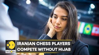 Iranian chess players Sara Khadem Atousa Pourkashiyan abandon hijab while playing  WION [upl. by December]