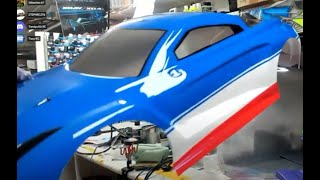 live peinture carrosserie RC Touring GT 18 bleu blanc rouge [upl. by Torto237]