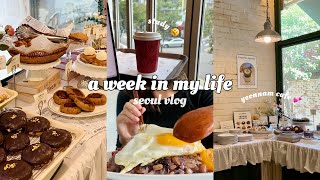 seoul vlog 🇰🇷 yeonnamdong cafe meal prep and homecooked meals assignments [upl. by Anestassia]