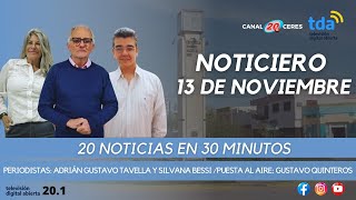 EN VIVO 20 NOTICIAS CERES 13 DE NOVIEMBRE [upl. by Files]