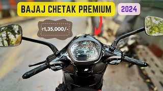 Bajaj Chetak Premium 2024 STD amp Tecpack Review in Hindi  Features Top Speed Range amp On Road Price [upl. by Ridglee410]