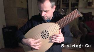 tuning renaissance lute in g [upl. by Ahsinhoj]