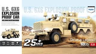 112th Scale HG P602 6x6 COUGAR MRAP Explosion Proof Truck Upgraded ARTR HENG GUAN Item HG P602 [upl. by Acisse]