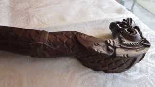 Vintage Walking Stick  Carved Dragon Head Handle  Lots of Attitude [upl. by Desmund]