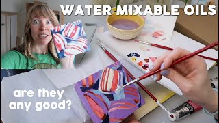 Trying Water Mixable Oils Painting without solvents [upl. by Anehs]