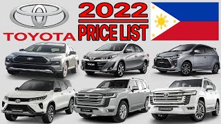 Toyota Car Price List In Philippines 2022 [upl. by Ynoep]