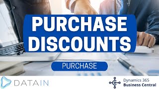 4219 Purchase Process PURCHASE DISCOUNTS  Dynamics Business Central NAV [upl. by Ariamat]