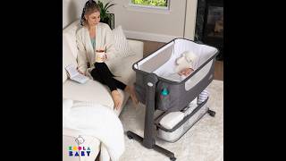 KoolerThings Baby Bassinet Bedside Sleeper for Baby Easy Folding Portable Crib with Storage [upl. by Clementina]