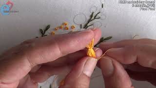 A Very Fascinating Yellow Mimossa Flower Hand Embroidery  Table Cloth Embroidery  Needle Art [upl. by Evander834]