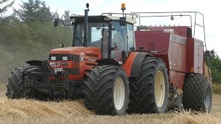 Same Titan 190 w Wide Tires  Baling w Case IH 8580 Big Baler  Pure Sound  Danish Agriculture [upl. by Eram]