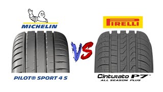 Tire Comparison Michelins Pilot Sport 4S vs Pirellis Cinturato P7 [upl. by Sussman462]