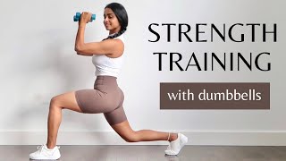 25 min STRENGTH TRAINING  Full Body Dumbbell Workout  PCOS friendly [upl. by Nnaael]