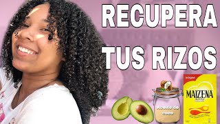 RECUPERA TUS RIZOS con esta mascarilla casera  MASCARILLA DE MAIZENA para el cabello maltratado [upl. by Revilo609]