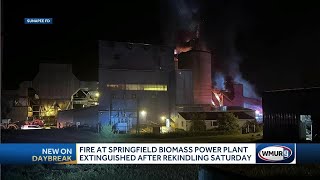 Crews work to extinguish fire at Springfield BioMass Power Plant [upl. by Adnahcir]