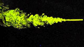 Horizontal Turbulent jet Low Re number LIF actual experiment by Philip Roberts and Ozeair Abessi [upl. by Hunger]