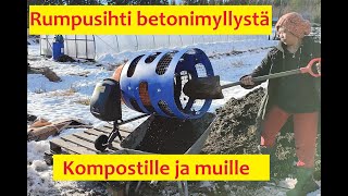 Kompostin rumpusihti betonisekoittimesta [upl. by Neitsabes]