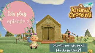 Should we upgrade Blathers tent  Animal Crossing New Horizons  Lets Play Episode 2 [upl. by Neelyt]