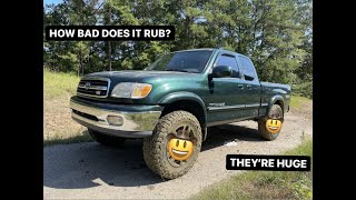 STUFFING 35s on Leveled first gen Tundra [upl. by Orfield]