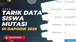 Terbaru Cara Memutasikan Siswa dan Cara Tarik Data Siswa Mutasi di Dapodik 2025 [upl. by Chloris]