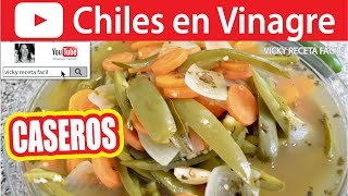 CHILES EN VINAGRE  Vicky Receta Facil [upl. by Scheck381]