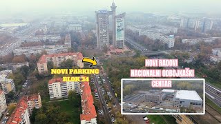 Beograd novi parking Nacionalni Odbojkaški centar uz radove na objektunovi parking blok 34 dron 📽💥💥 [upl. by Naeroled998]