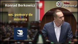 Konrad Berkowicz  ws pomocy de minimis [upl. by Yenrab]