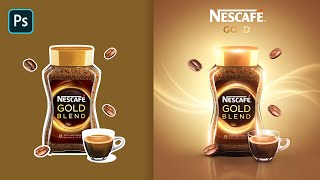 How to Design Nescafe Social Media Banner I Photoshop Tutorial [upl. by Zetnahs]