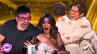 Simon Cowell STEALS Howie Mandels GOLDEN BUZZER Live on AGT 2024 Quarterfinals [upl. by Ardiedak]