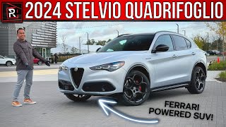 The 2024 Alfa Romeo Stelvio Quadrifoglio Is A Ferrari Powered Italian Super SUV [upl. by Llehcor]