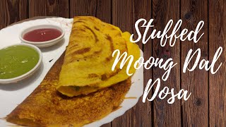 Stuffed Yellow Moong Dal Dosa recipe HINDI  No Fermentation Recipe  Foodingum by Ankita Bhavsar [upl. by Ecnerwaled]