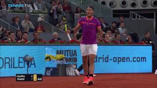 Incredible game between Nadal and Goffin  Mutua Madrid Open 2017 Highlights Day 6 [upl. by Amron]