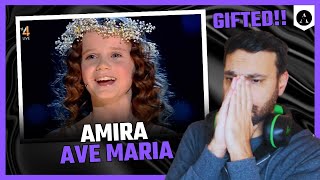 AMIRA WILLIGHAGEN  quotAve Mariaquot  SemiFinals Hollands Got Talent  REACTION  Gifted Girl [upl. by Rebmak300]