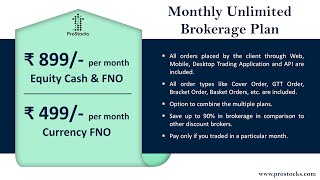 ProStocks Monthly Unlimited Brokerage Plan  Hindi [upl. by Ahtiek]