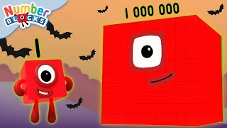 🦇 1 to 1000000 Halloween Extravaganza 🕸️  Learn to Count  Numberblocks [upl. by Cointon474]