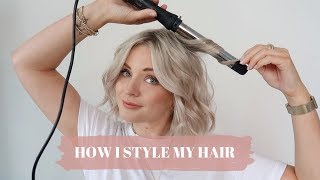 HOW I STYLE MY HAIR  WAVINGCURLING SHORT HAIR  LAURA BYRNES [upl. by Downing]