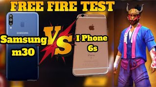 iPhone 6s VS Samsung M30 Free fire test with handcame who is win [upl. by Bridgette]