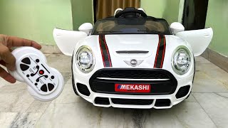 RC Mini Cooper Car Unboxing amp Testing  Remote Control Ride on Mini Cooper Car  Shamshad Maker 🔥🔥 [upl. by Ahtnamas]