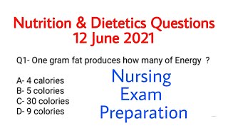 nutrition and dietetics questions 12 June 2021 [upl. by Kcirddec]