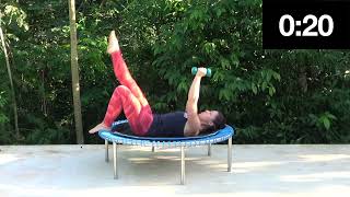 Day 14 Jan 2022 Kickstart Rebounding Series Weighted CoreAb workout on a Bellicon Trampoline [upl. by Ahselrak]