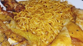 Korean Fire Ramen Noodles  Corn Cheese Tteokbokki  Onion Rings [upl. by Avirt]