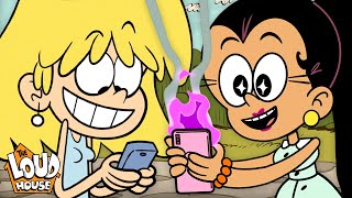 Loud Family Uses Their Cell Phones w Lori Carlota Leni Luan amp MORE  The Loud House [upl. by Pisarik]