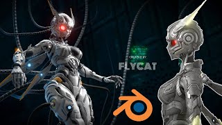 Blender 42 Modeling  TERABUG  3D ROBOT Design  FlyCat [upl. by Anwahsad]